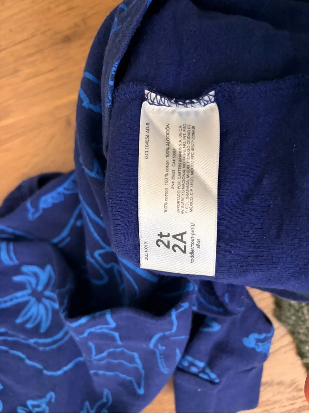 Carter's Blue and Teal Dinosaur Pajama Sets